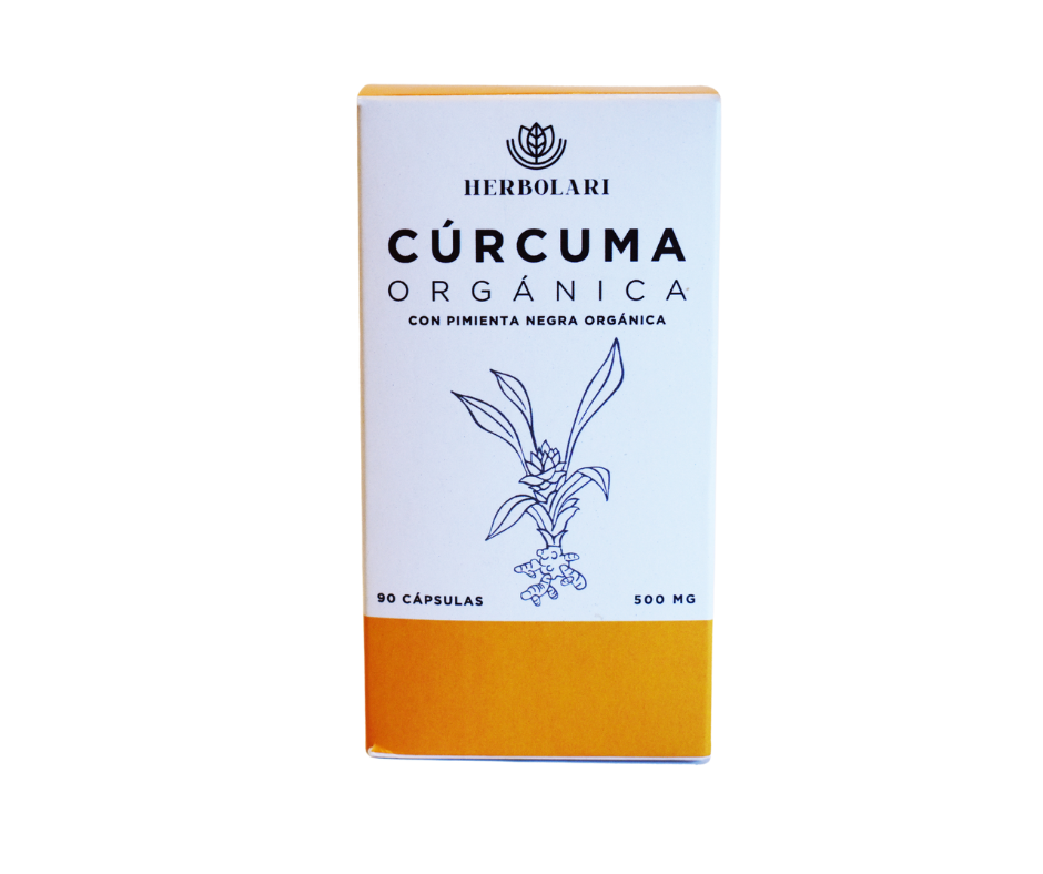 Cúrcuma orgánica y pimienta orgánica en capsulas